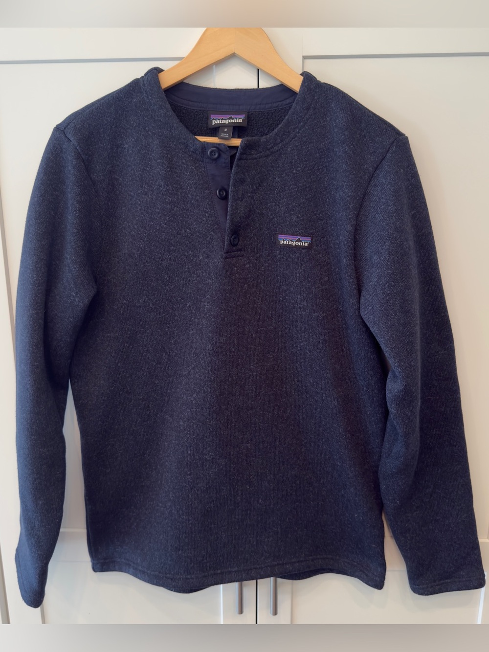 Patagonia Men's Better Sweater Henley Pullover Navy Blue Size Medium M